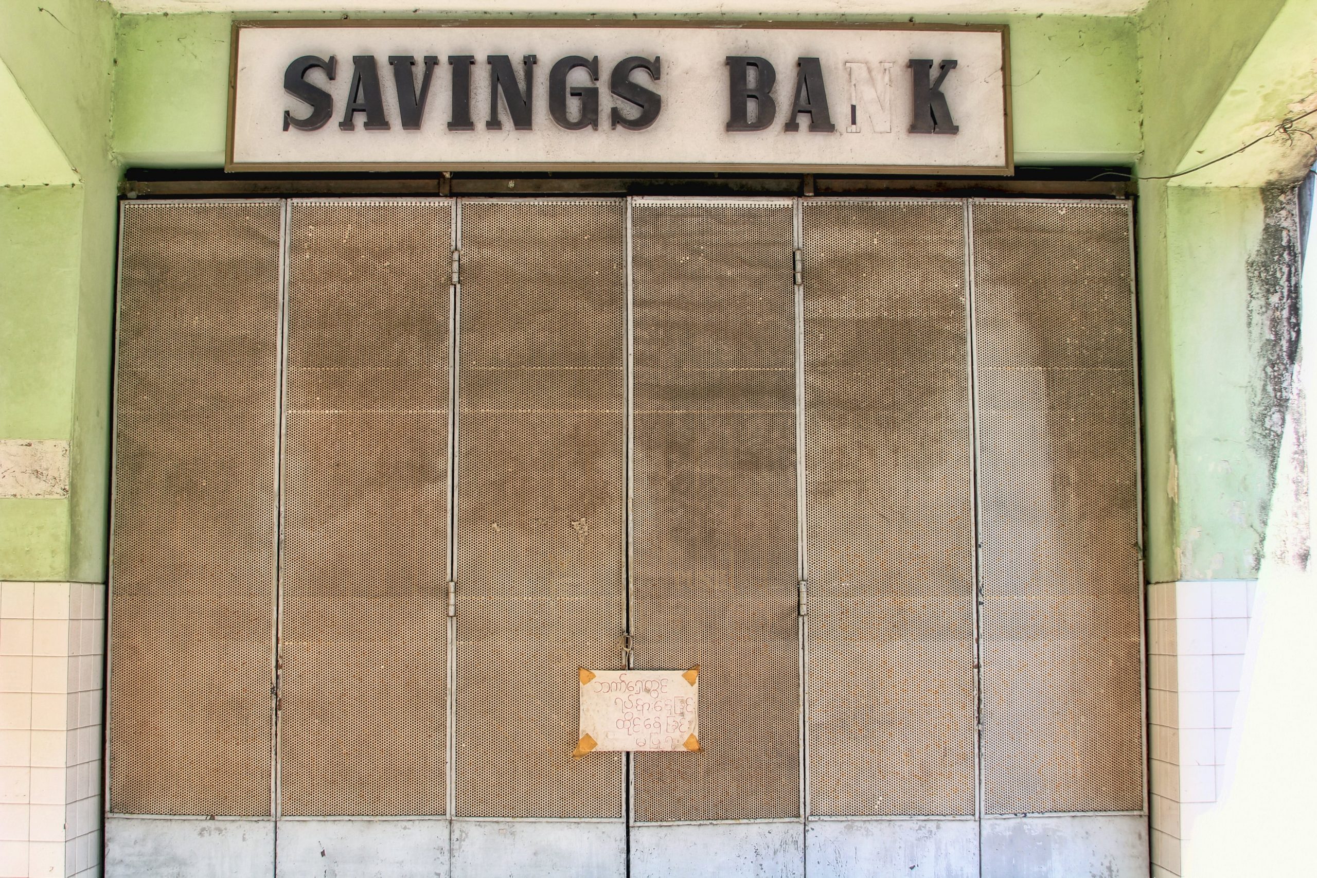 myanmar bank closed