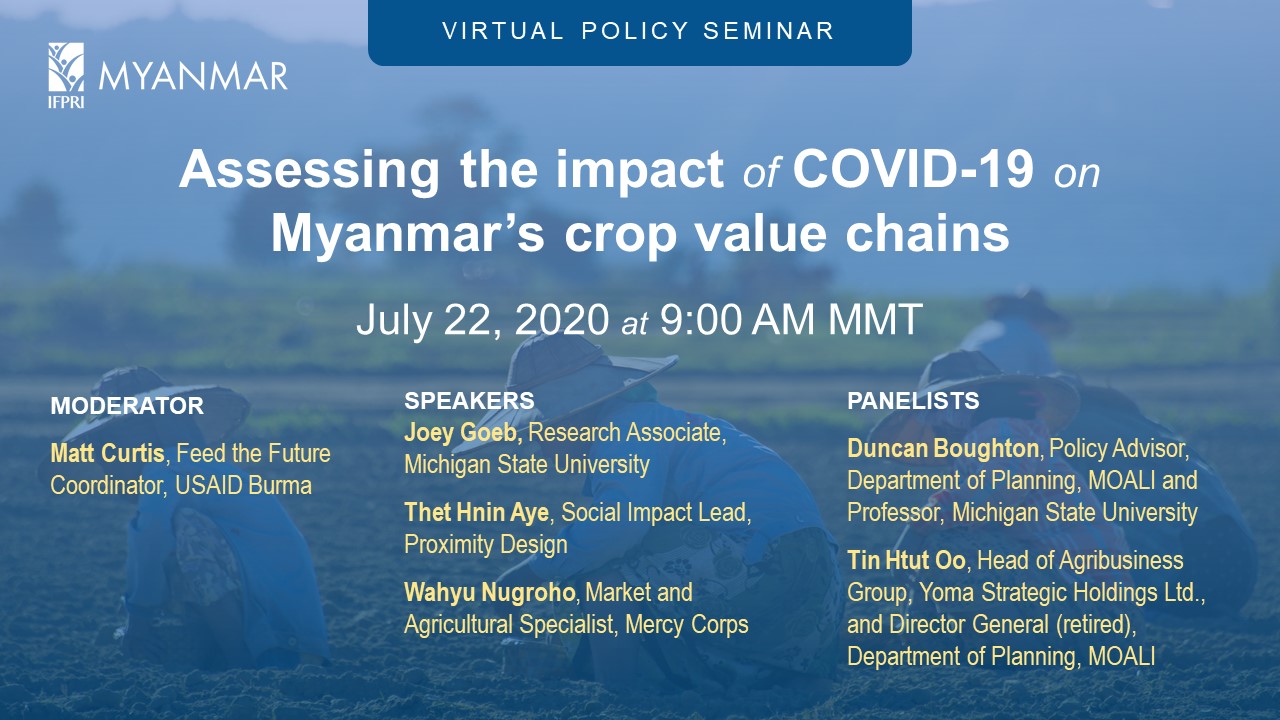 How have Myanmar's crop value chains been changed by COVID-19?